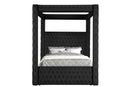 Annabelle Black Velvet Queen Canopy Bed