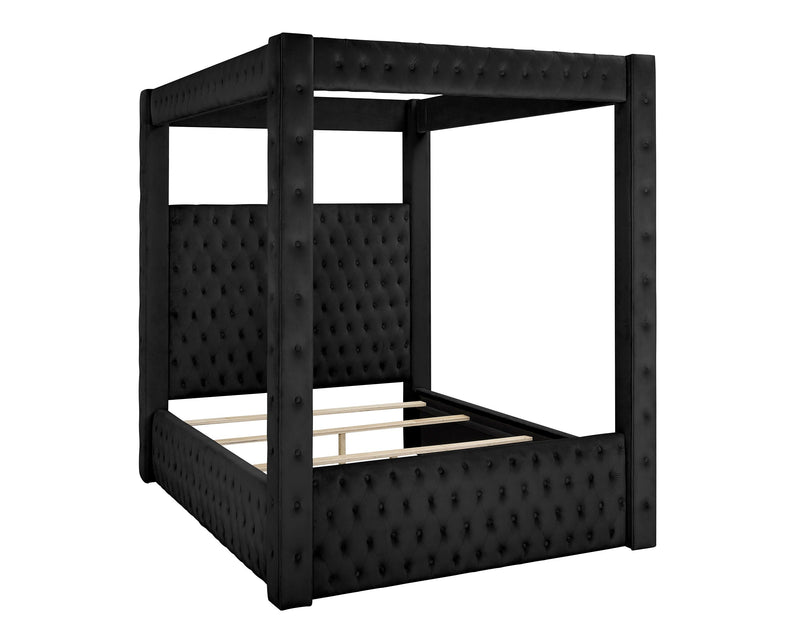 Annabelle Black Velvet King Canopy Bed