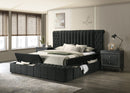 Danbury Charcoal Boucle Queen Upholstered Storage Panel Bed