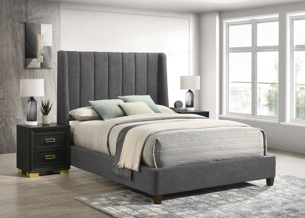 Agnes Charcoal Boucle King Upholstered Bed