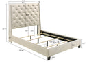 Chantilly Pearl PU Leather King Upholstered Bed