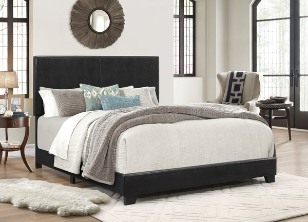 Erin Black PU Leather Queen Upholstered Bed