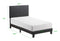 Yates Black PU Leather Twin Upholstered Platform Bed