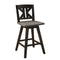 Amsonia Gray/Black Swivel Counter Height Chairs, Set of 2