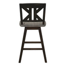 Amsonia Gray/Black Swivel Counter Height Chairs, Set of 2