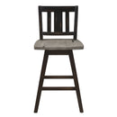 Amsonia Gray/Black Swivel Counter Height Chairs, Set of 2