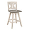 Amsonia Gray/White Swivel Counter Height Chairs, Set of 2