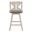 Amsonia Gray/White Swivel Counter Height Chairs, Set of 2