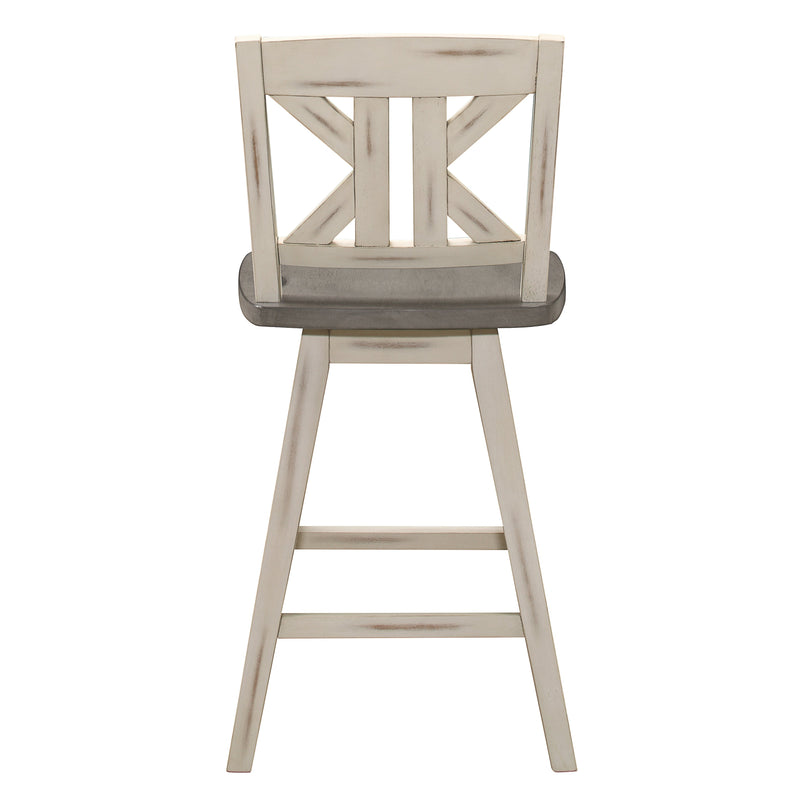 Amsonia Gray/White Swivel Counter Height Chairs, Set of 2