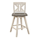 Amsonia Gray/White Swivel Counter Height Chairs, Set of 2