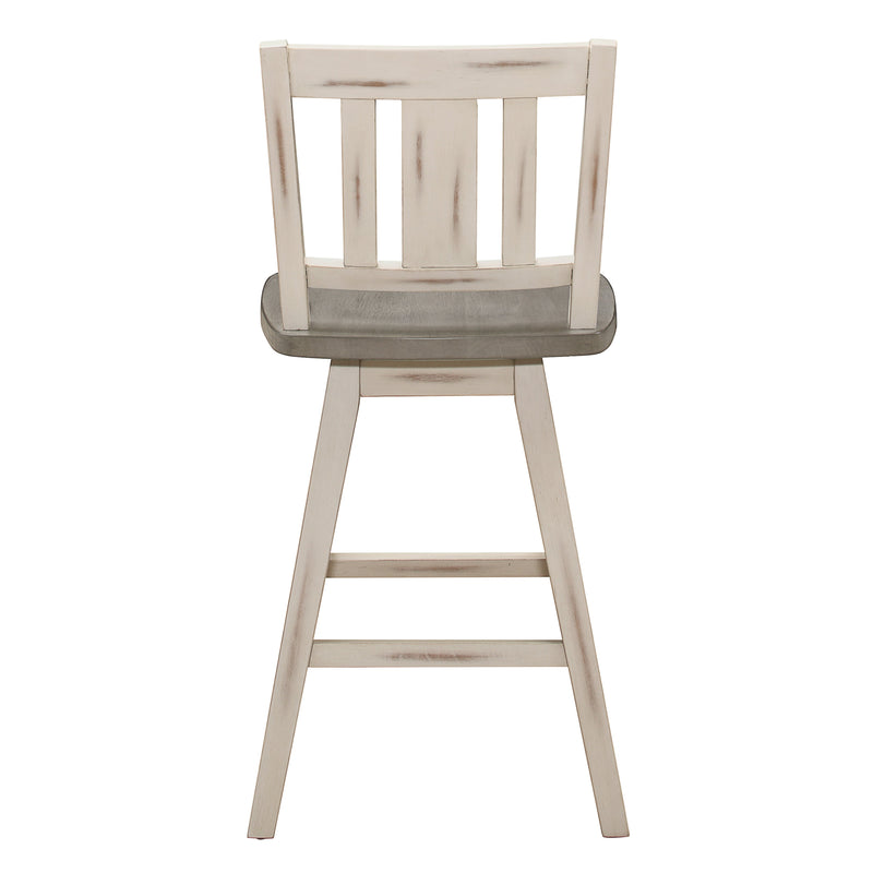 Amsonia Gray/White Swivel Counter Height Chairs, Set of 2