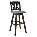 Amsonia Black Swivel Pub Counter Height Chairs, Set of 2