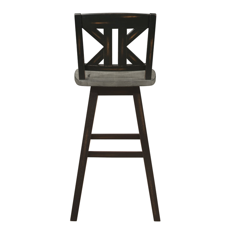 Amsonia Black Swivel Pub Counter Height Chairs, Set of 2