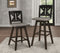 Amsonia Black Swivel Pub Counter Height Chairs, Set of 2