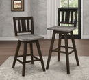 Amsonia Black Swivel Pub Counter Height Chairs, Set of 2