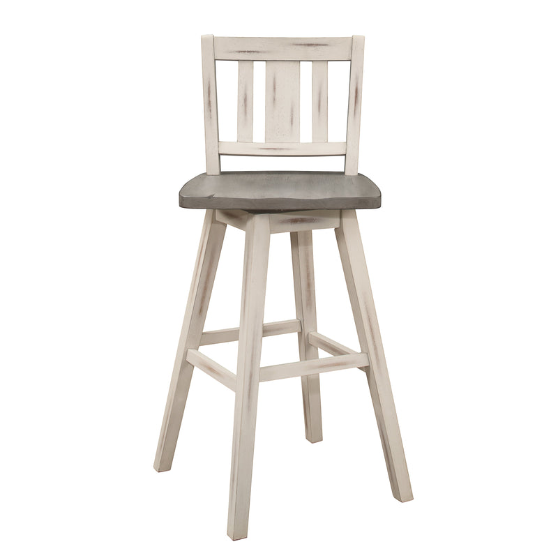 Amsonia White Swivel Pub Counter Height Chairs, Set of 2