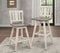 Amsonia White Swivel Pub Counter Height Chairs, Set of 2