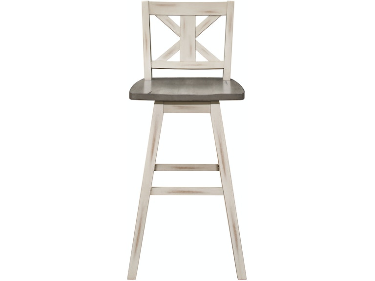 Amsonia White Swivel Pub Counter Height Chairs, Set of 2