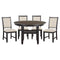 Asher Black/Brown Round 5-Piece Dining Room Set