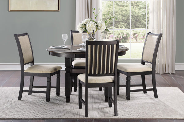 Asher Black/Brown Round Dining Table