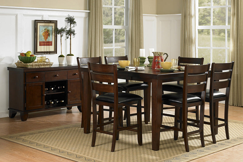 Ameillia Dark Oak Extendable Counter Height Set