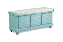 Woody Antique Teal Lift Top Storage Bench