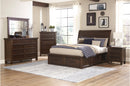 Logandale Brown Sleigh Storage Platform Bedroom Set