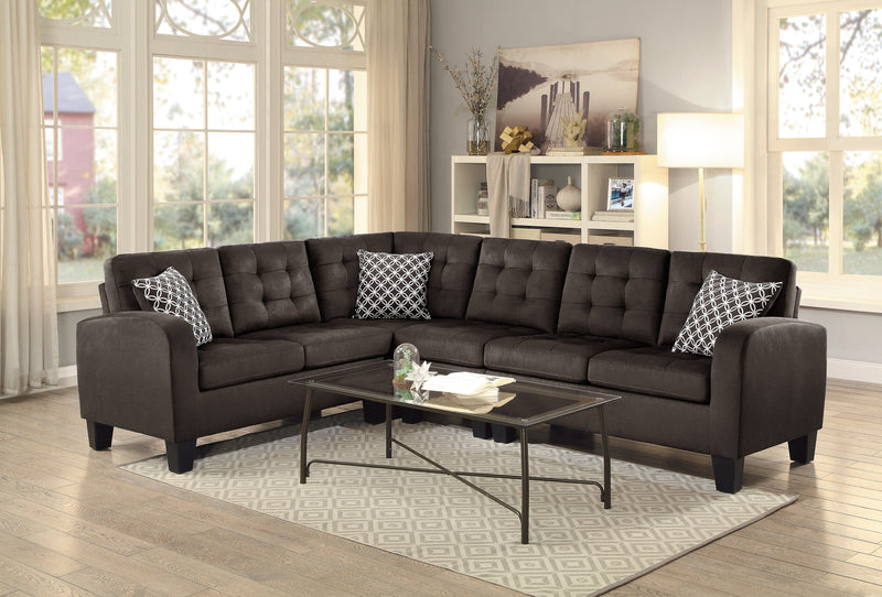 Sinclair Chocolate Reversible Sectional