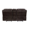 Aram Dark Brown Faux Leather Double Glider Reclining Loveseat with Center Console, Receptacles and USB Ports