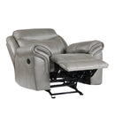 Aram Gray Faux Leather Glider Reclining Chair