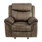 Aram Brown Fabric Glider Reclining Chair