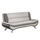 Veloce Beige/Gray Faux Leather Sofa