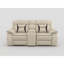 Amite Dark Gray Double Reclining Loveseat with Center Console