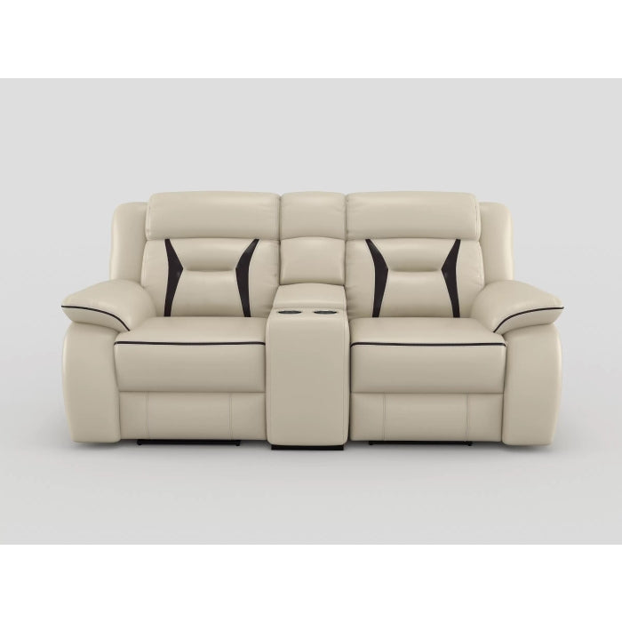 Amite Dark Gray Double Reclining Loveseat with Center Console