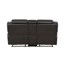 Amite Dark Gray Double Reclining Loveseat with Center Console