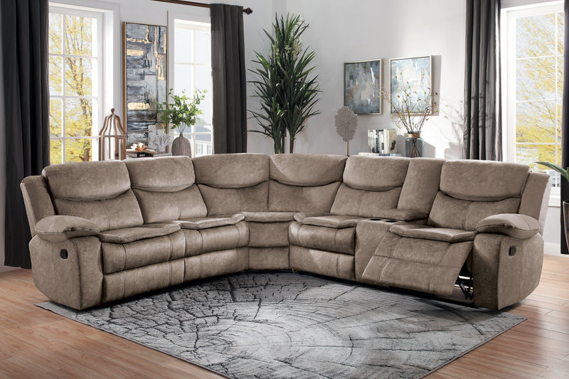 Bastrop Brown Microfiber Sectional