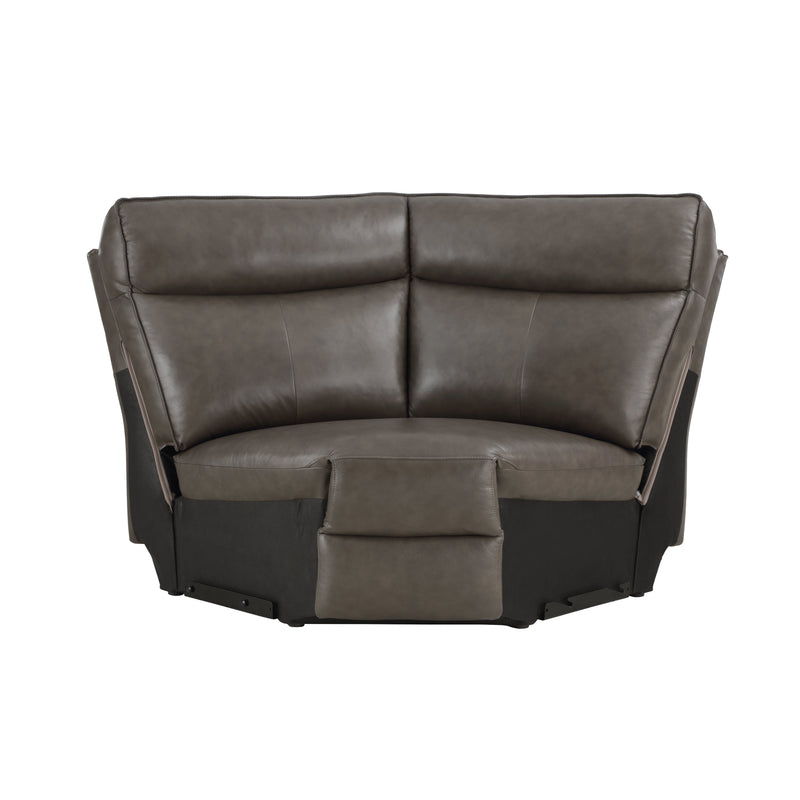 Maroni Dark Brown Leather 6-Piece Modular Power Reclining Sectional