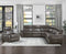 Maroni Dark Brown Leather 6-Piece Modular Power Reclining Sectional