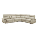 Maroni Taupe Leather 6-Piece Modular Power Reclining Sectional