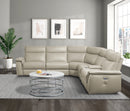 Maroni Taupe Leather 6-Piece Modular Power Reclining Sectional