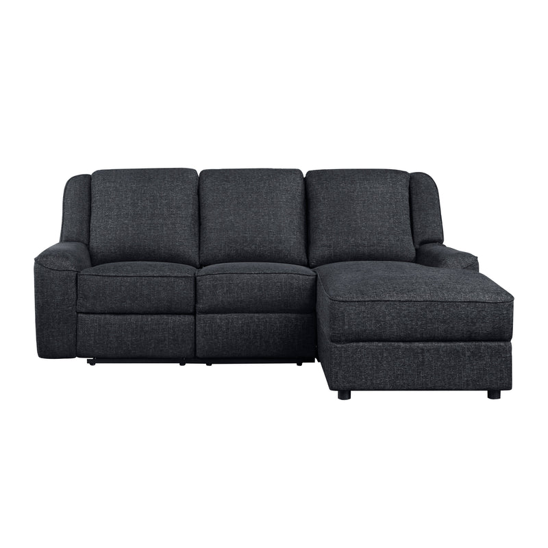 Monterey Ebony Chenille Reclining Sectional with Right Chaise