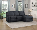 Monterey Ebony Chenille Reclining Sectional with Right Chaise