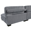 Traverse Gray Corduroy 6-Piece Modular Sectional with Ottoman