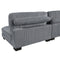 Traverse Gray Corduroy 6-Piece Modular Sectional with Ottoman