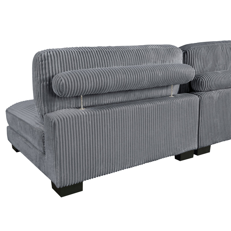 Traverse Gray Corduroy 5-Piece Modular Sectional