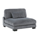 Traverse Gray Corduroy 4-Piece Modular Sectional with Ottoman