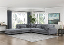 Traverse Gray Corduroy 5-Piece Modular Sectional with Ottoman