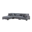 Traverse Gray Corduroy 4-Piece Modular Sectional with Ottoman