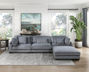 Traverse Gray Corduroy 4-Piece Modular Sectional with Ottoman