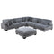 Traverse Gray Corduroy 6-Piece Modular Sectional with Ottoman